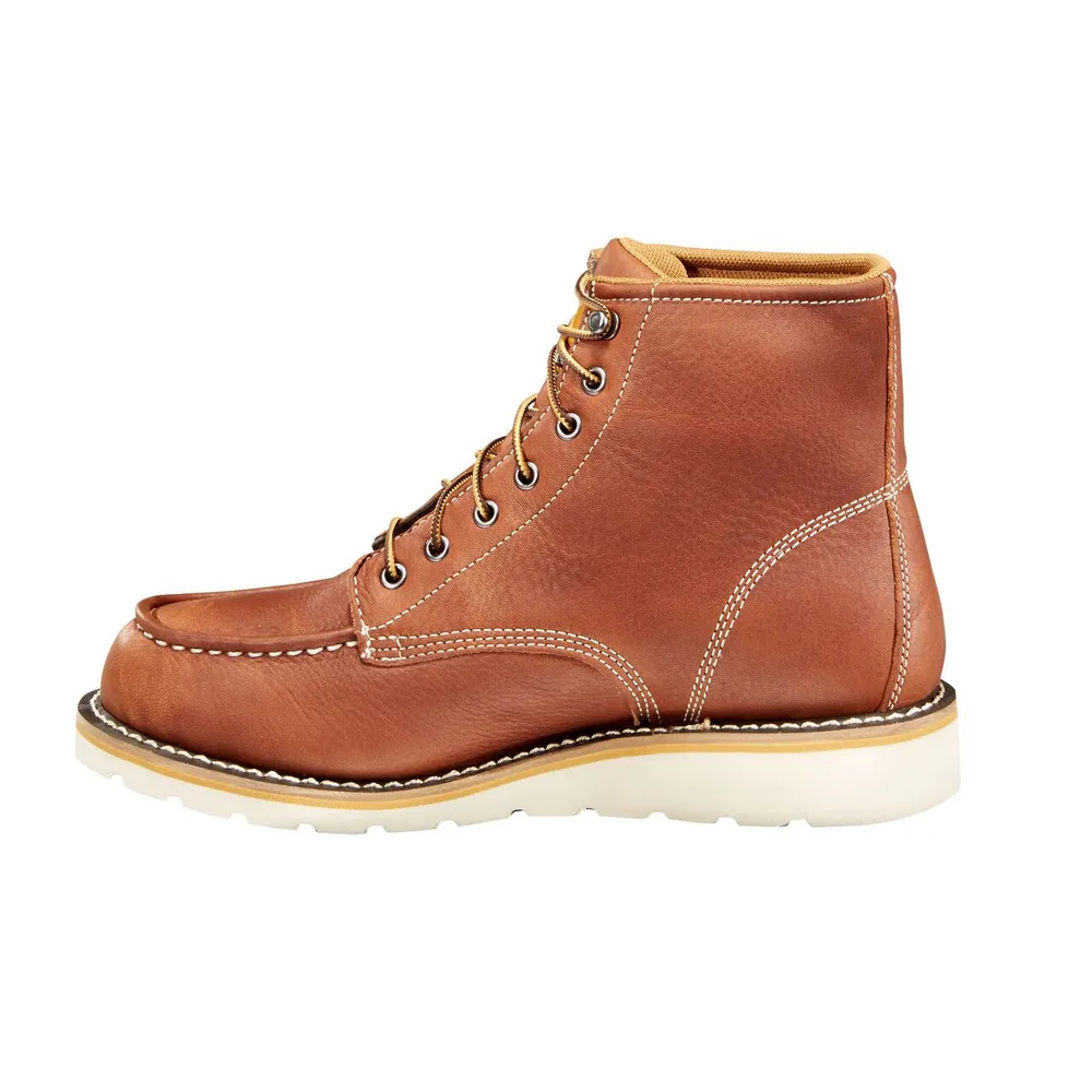 6-INCH MOC TOE WEDGE WORK BOOT - TAN-Soft Tan Full Grain Leather | Carhartt CMW6175