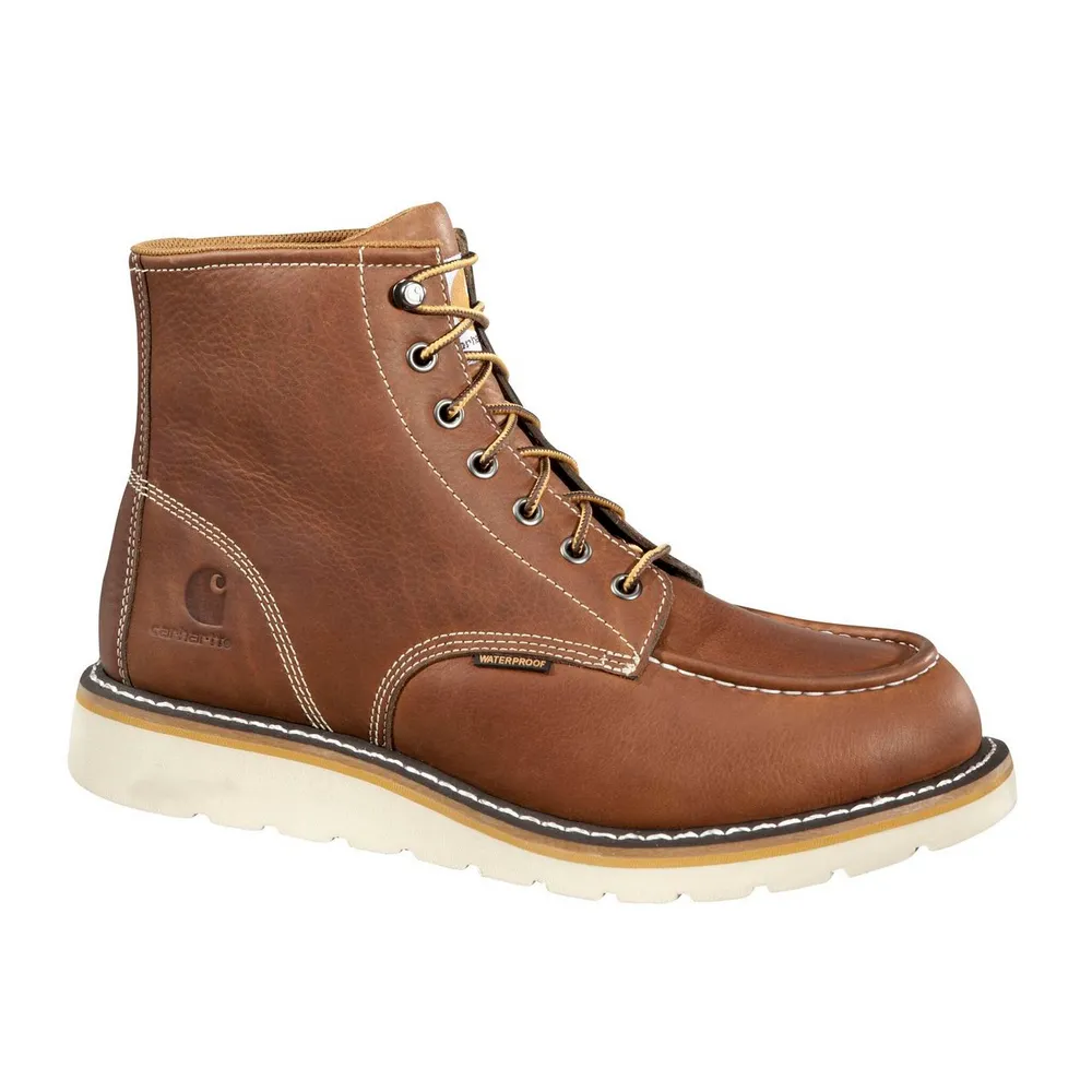 6-INCH MOC TOE WEDGE WORK BOOT - TAN-Soft Tan Full Grain Leather | Carhartt CMW6175