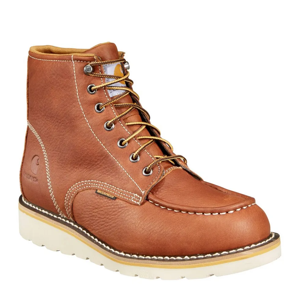 6-INCH MOC TOE WEDGE WORK BOOT - TAN-Soft Tan Full Grain Leather | Carhartt CMW6175