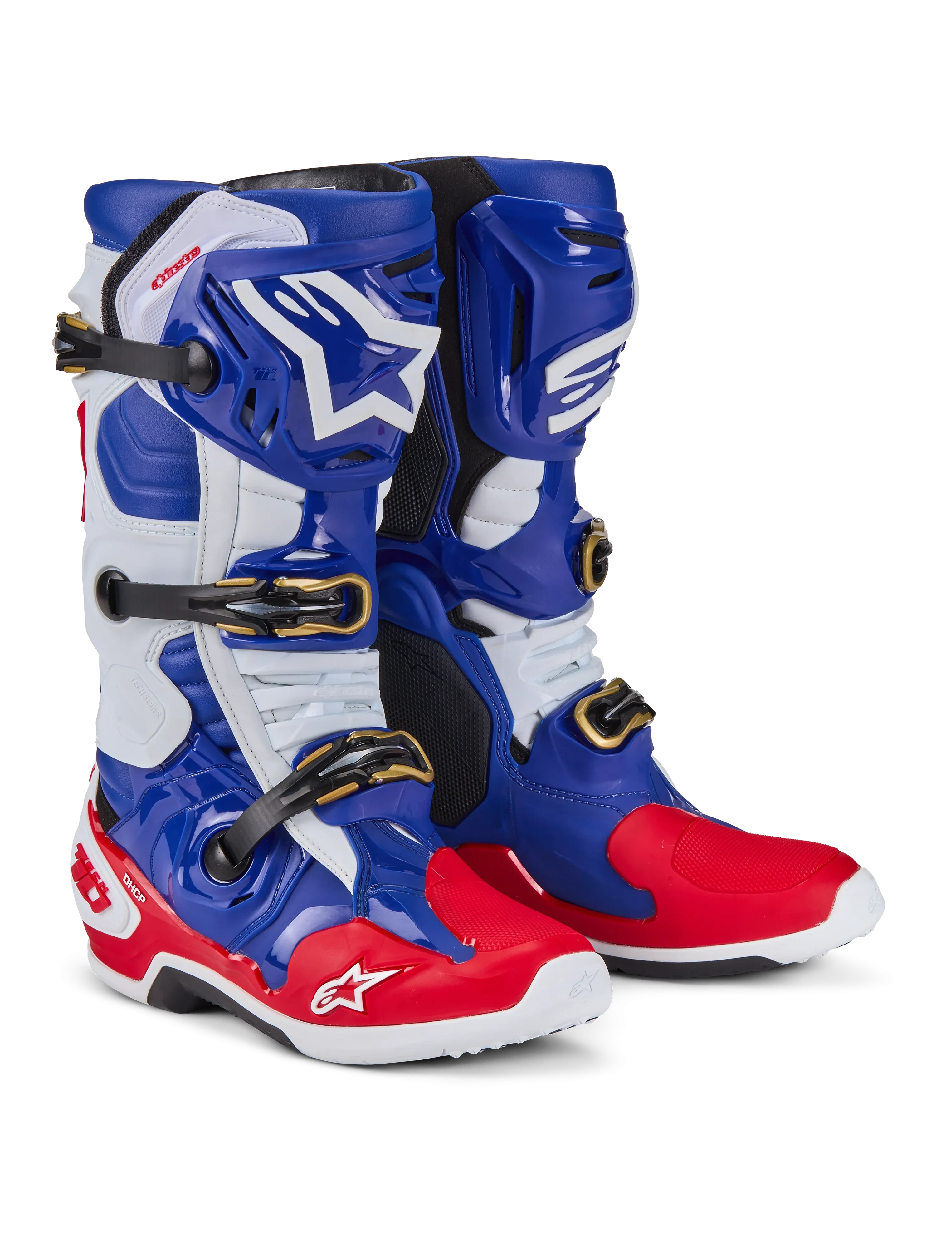 Alpinestars Tech 10 Union LE Boots - Bright Red/Dark Blue/White