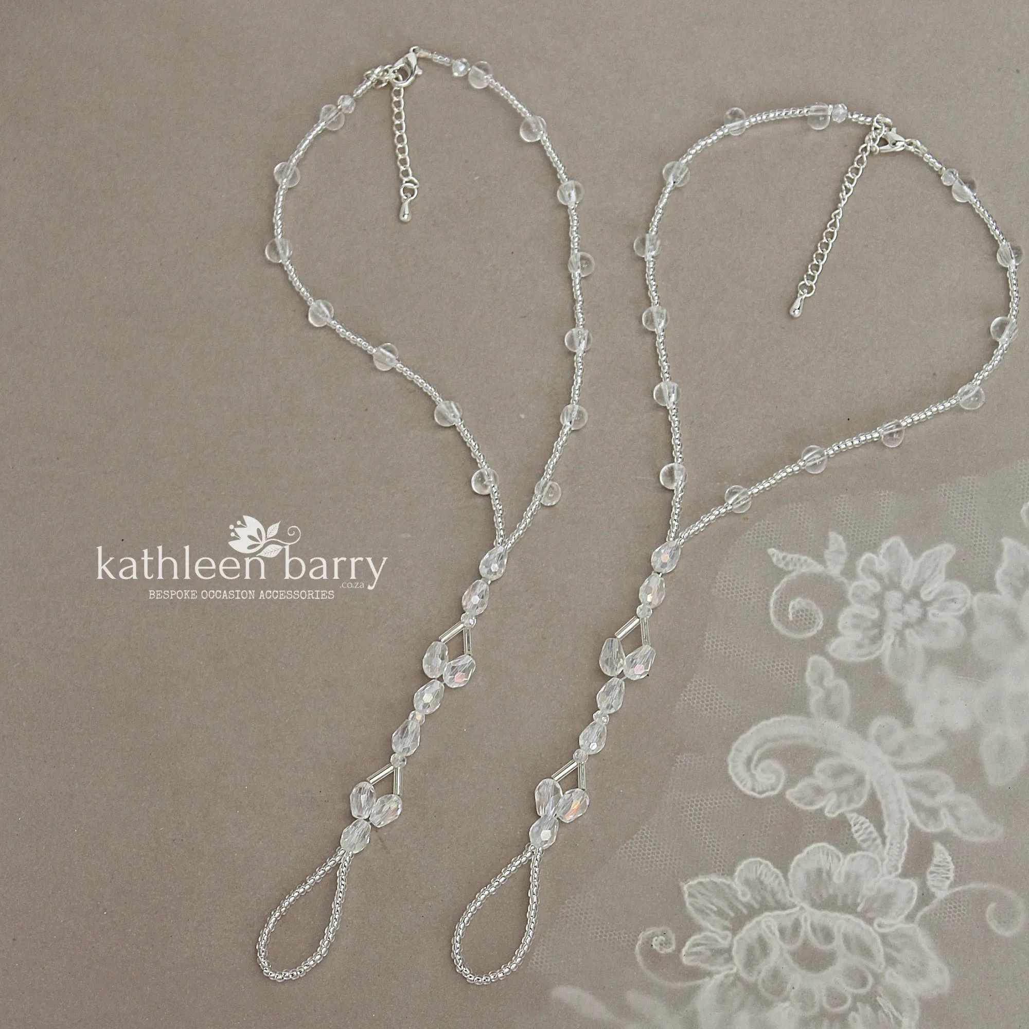 Barefoot Jewellery Sandals for Brides and bridal party - style 006 - (Pair)