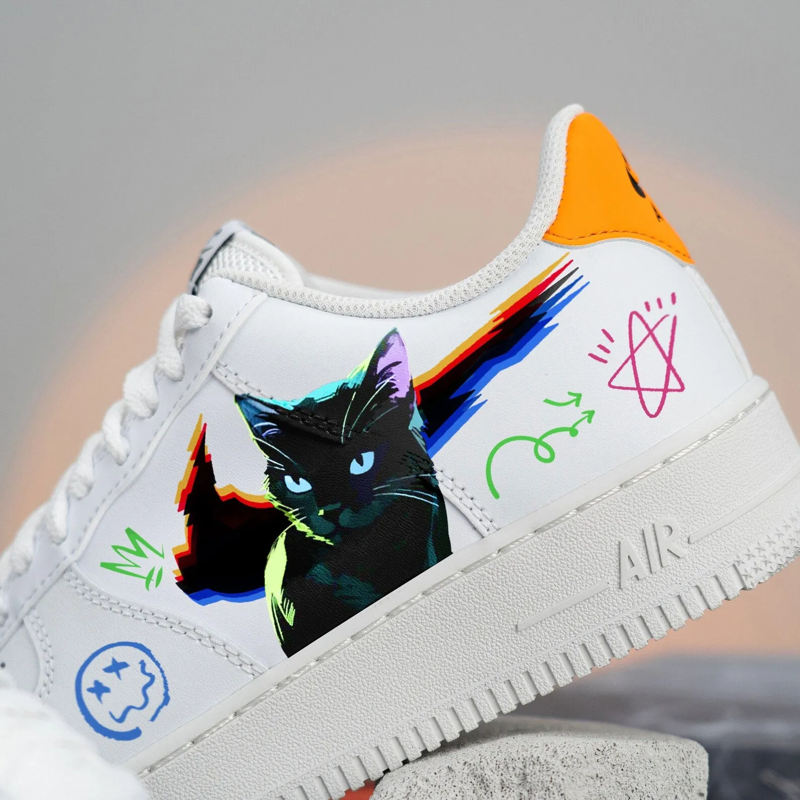 Black Cat Cyberpunk Custom Air Force 1