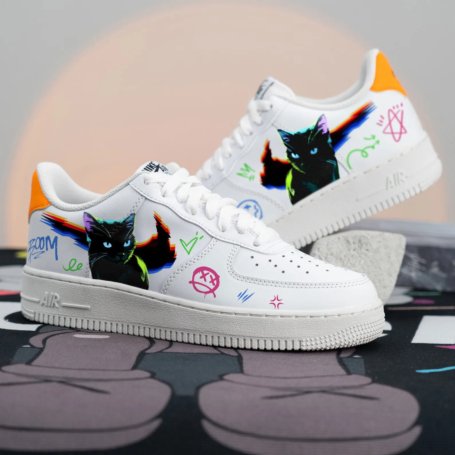 Black Cat Cyberpunk Custom Air Force 1