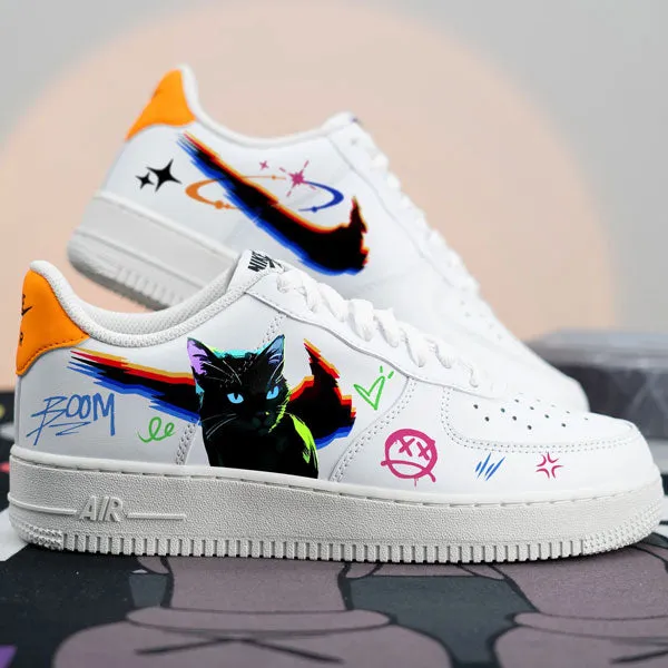 Black Cat Cyberpunk Custom Air Force 1