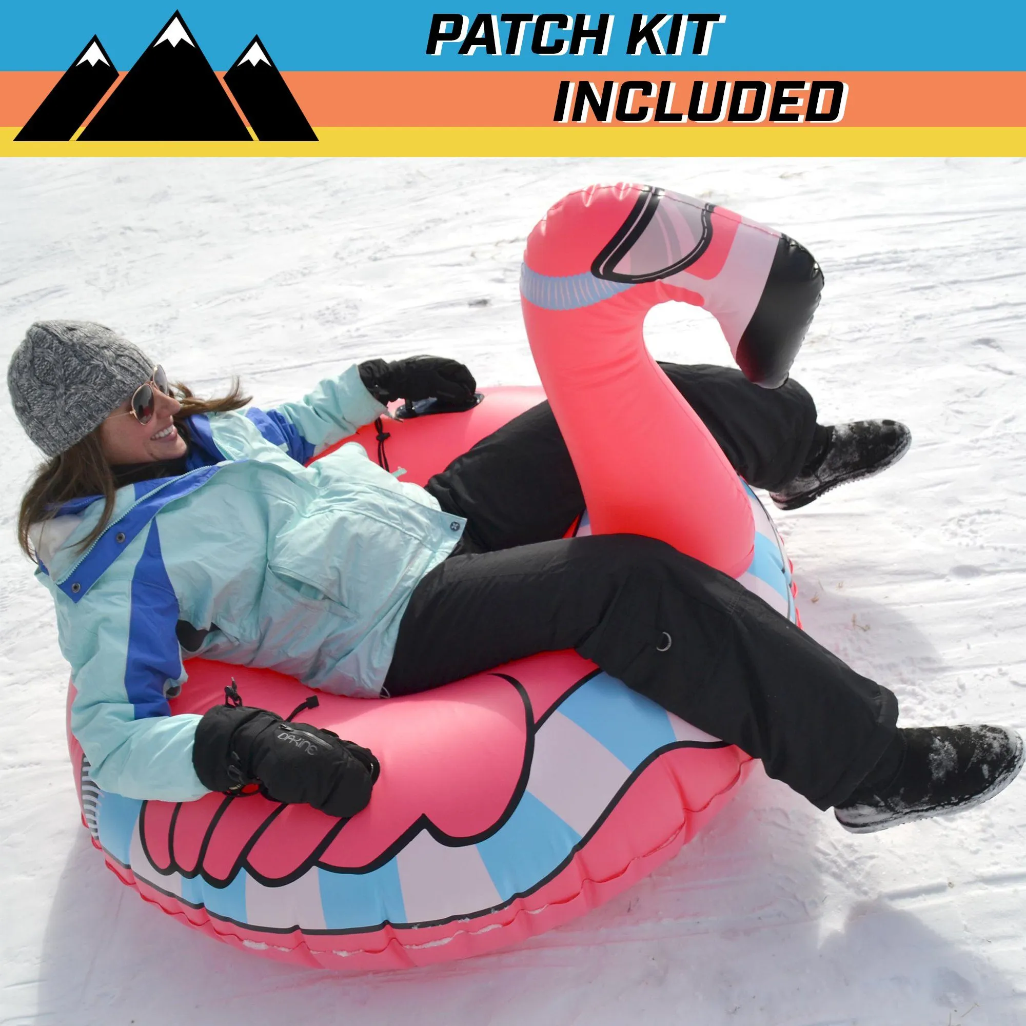 GoFloats Winter Snow Tube - Flying Flamingo