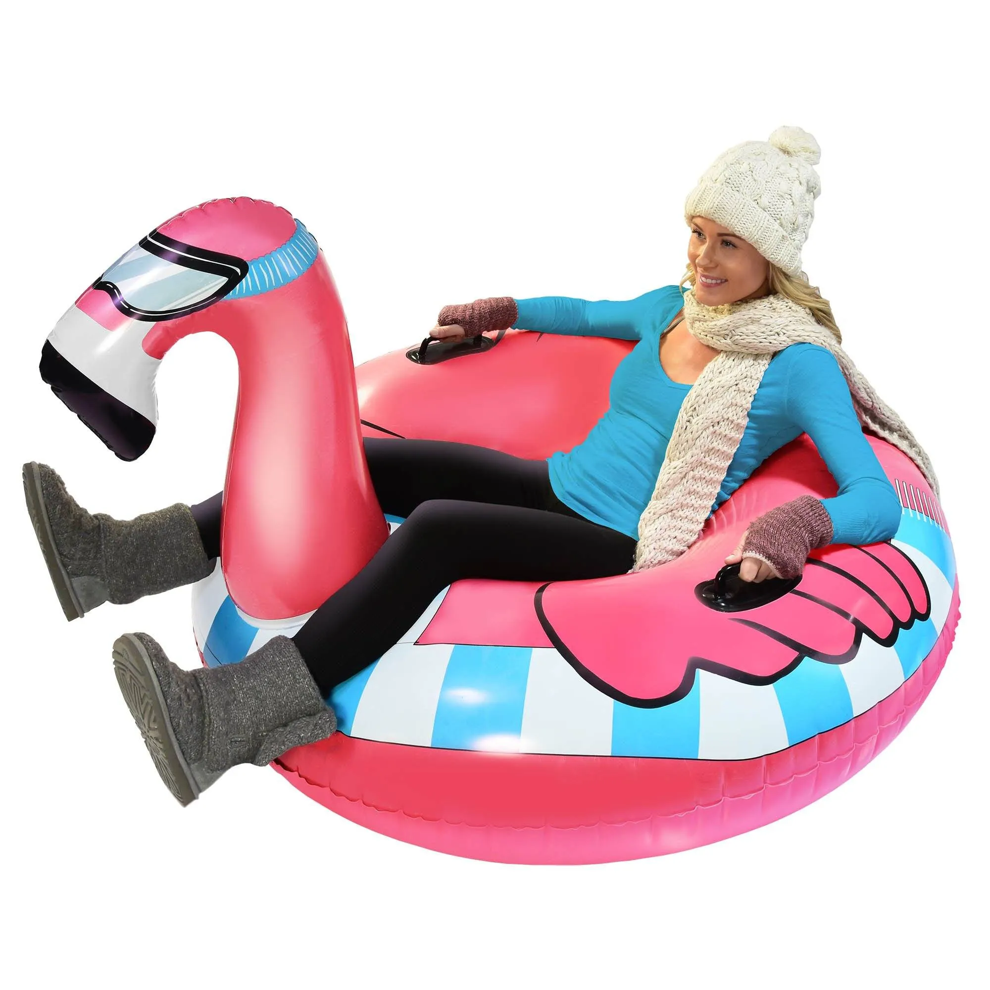 GoFloats Winter Snow Tube - Flying Flamingo