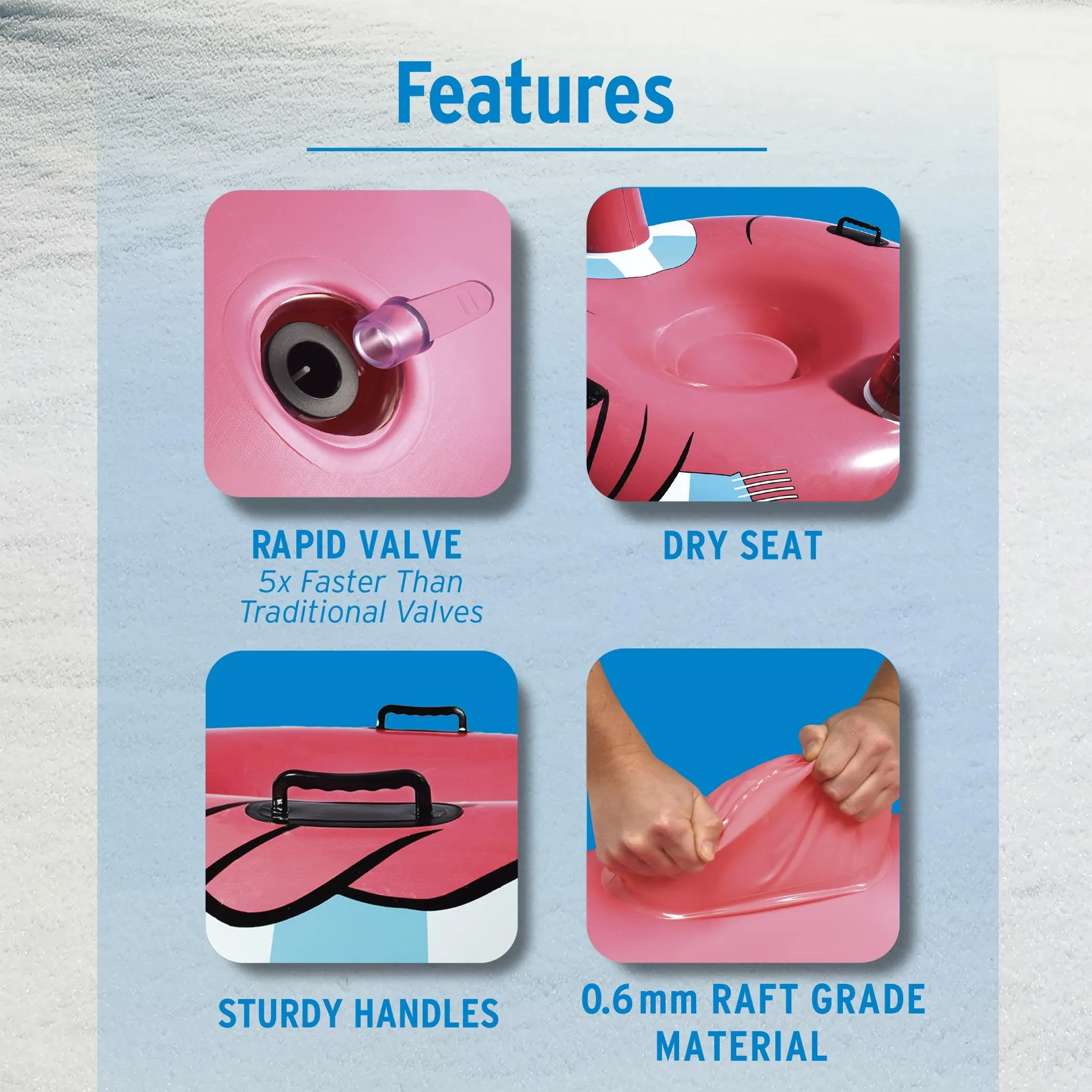 GoFloats Winter Snow Tube - Flying Flamingo