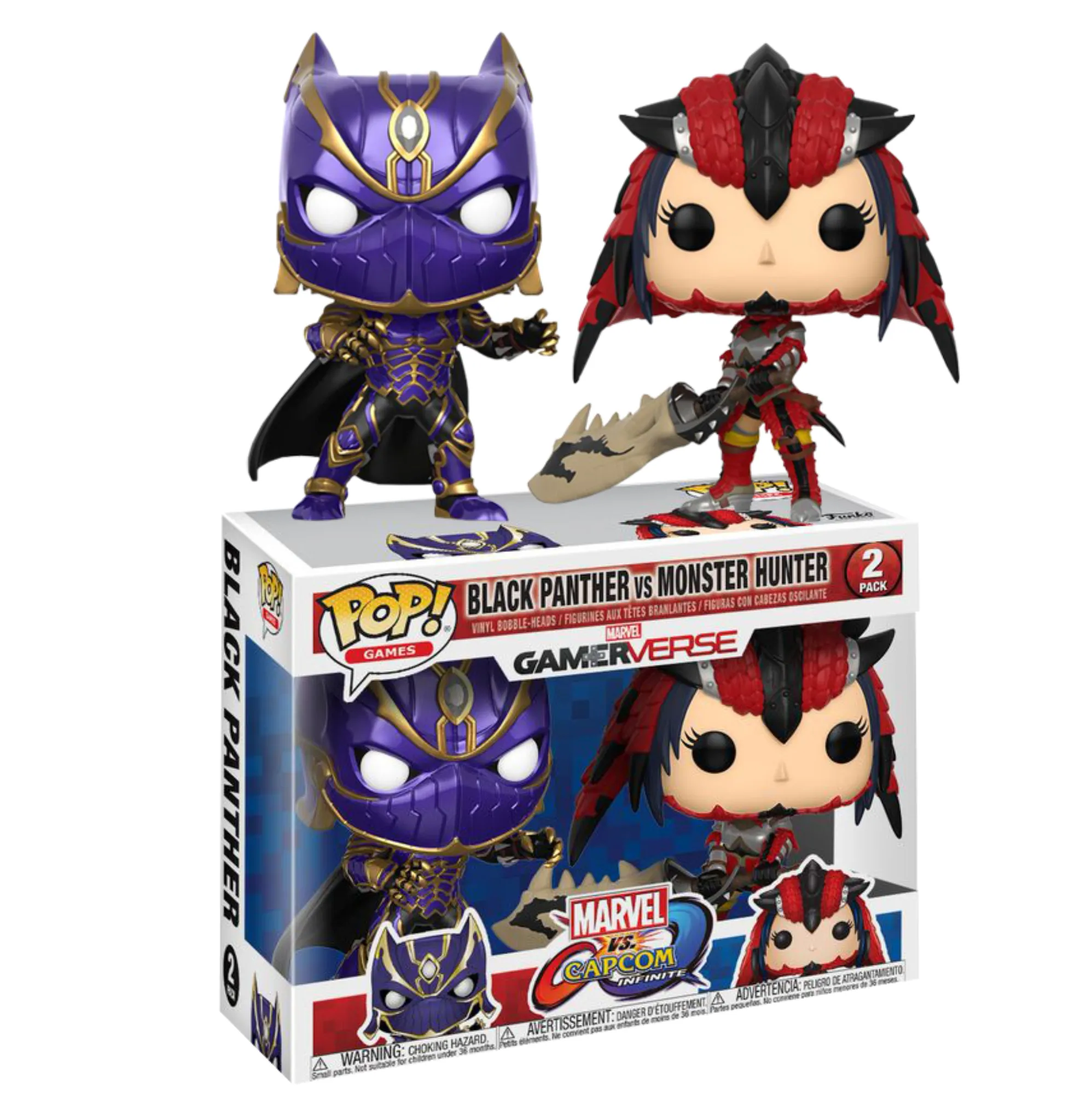 Marvel Vs. Capcom - Black Panther White vs Monster Hunter Pop! Vinyl Figure 2-Pack