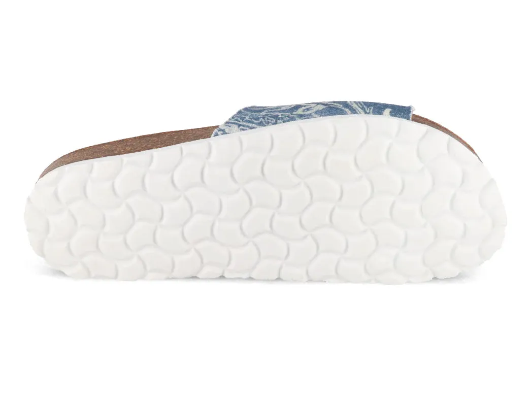 Thies Women Sandals 'Eco Pool Slide', paisley blue