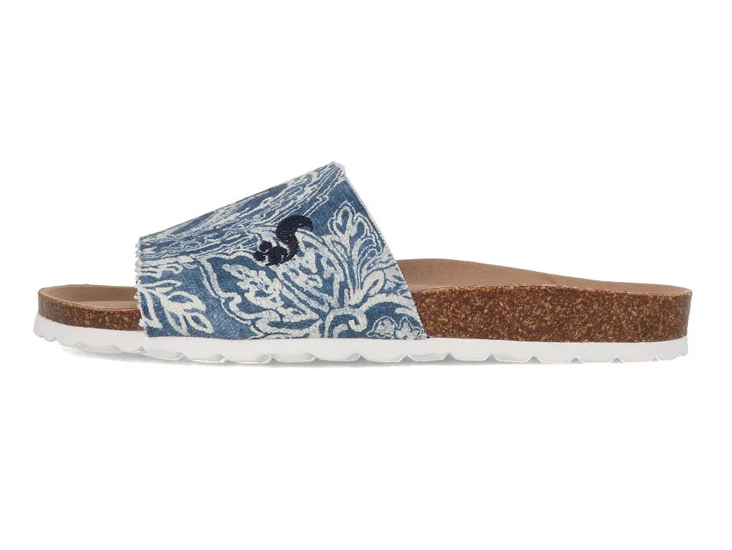 Thies Women Sandals 'Eco Pool Slide', paisley blue
