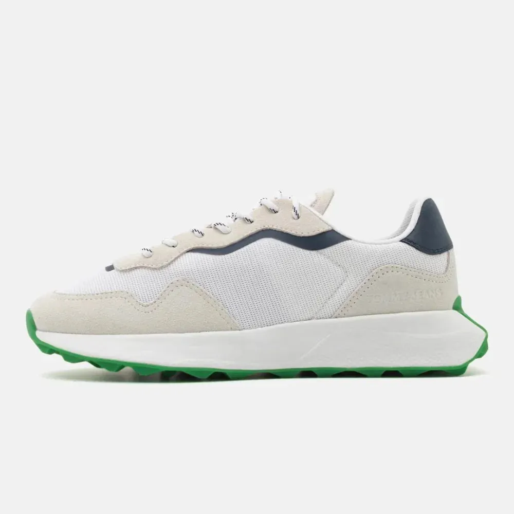 Tommy Hilfiger Jeans Runner Outsole Sneakers Men EM0EM01176-WHTGRN