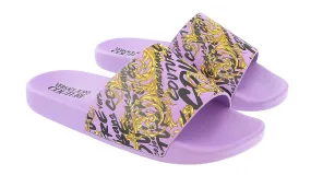 Versace Jeans Couture Purple Gold Baroque Pattern Pool Slide-7